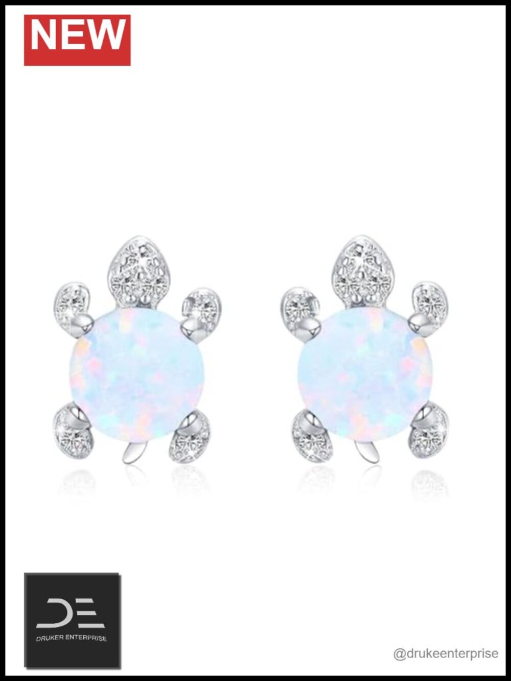 925 Sterling Silver Turtle Earrings Stud Animal Ocean Jewelry Gift Women 5mm